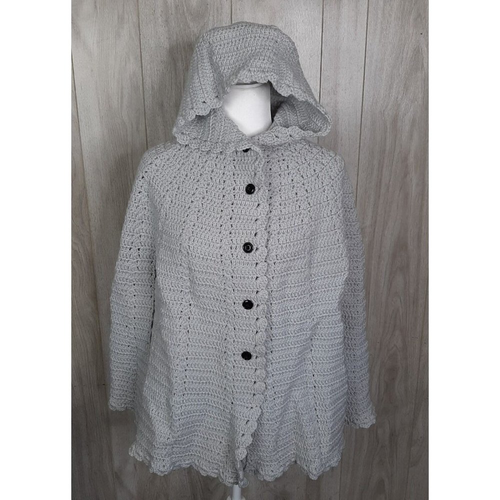 New Handmade Crochet Hooded Waist Length Cape